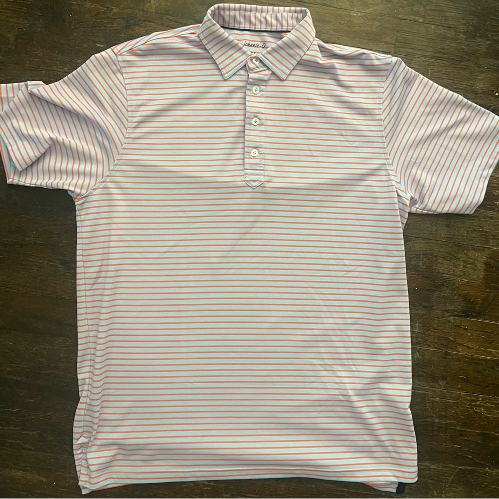 Johnnie-O Striped Polo Medium